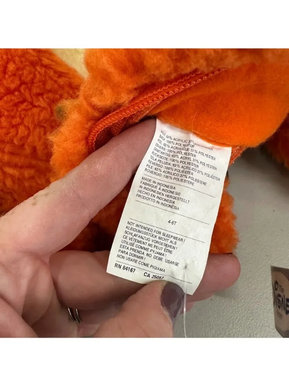 Disney Store Winnie Pooh Tigger Plush Hooded One Piece Kid Costume Size 4-6T NEW - Picture 4 of 5
